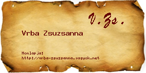 Vrba Zsuzsanna névjegykártya